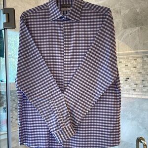 Men's Purple Checkered Shirt Michael Kors